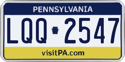 PA license plate LQQ2547