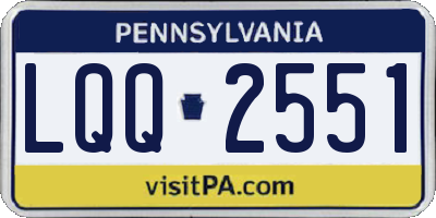 PA license plate LQQ2551