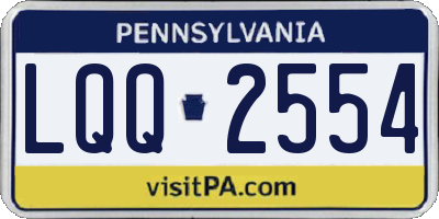 PA license plate LQQ2554