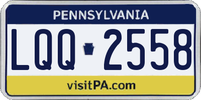 PA license plate LQQ2558