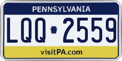 PA license plate LQQ2559