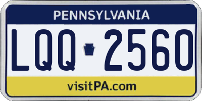PA license plate LQQ2560