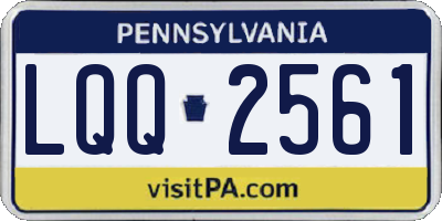 PA license plate LQQ2561