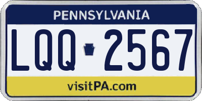 PA license plate LQQ2567
