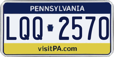 PA license plate LQQ2570