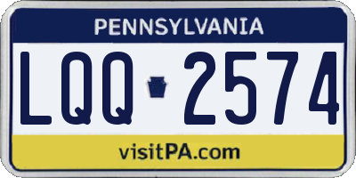 PA license plate LQQ2574