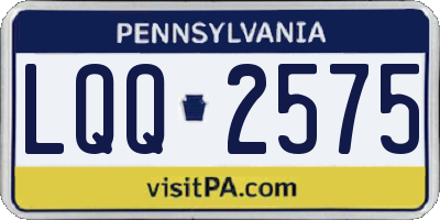 PA license plate LQQ2575