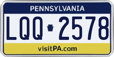 PA license plate LQQ2578