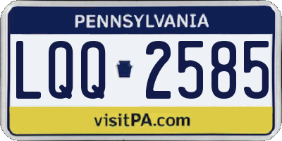 PA license plate LQQ2585