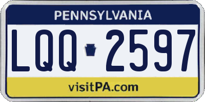 PA license plate LQQ2597
