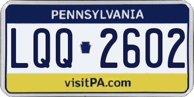 PA license plate LQQ2602