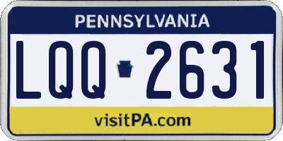 PA license plate LQQ2631