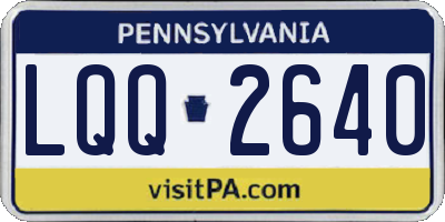 PA license plate LQQ2640