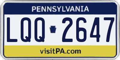 PA license plate LQQ2647