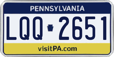 PA license plate LQQ2651