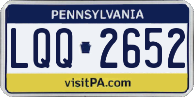 PA license plate LQQ2652