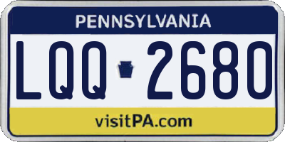 PA license plate LQQ2680