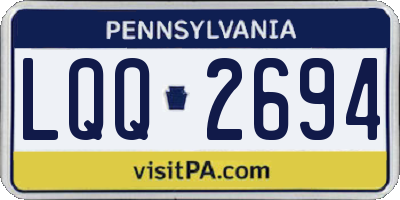 PA license plate LQQ2694