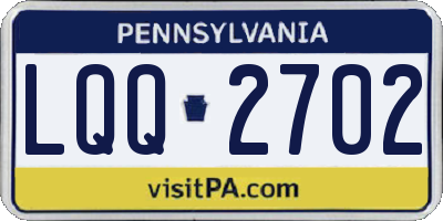 PA license plate LQQ2702