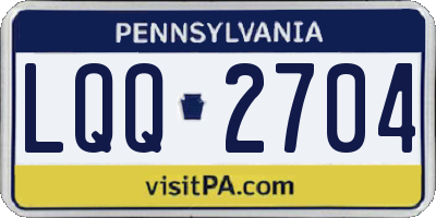 PA license plate LQQ2704