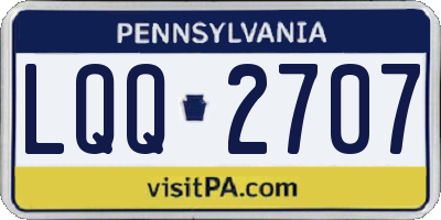 PA license plate LQQ2707