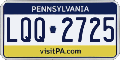 PA license plate LQQ2725