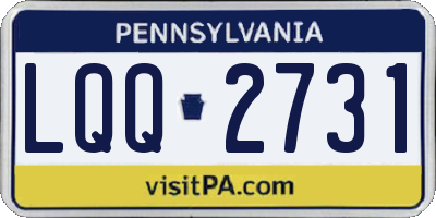 PA license plate LQQ2731