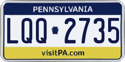 PA license plate LQQ2735