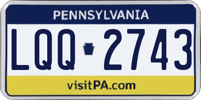 PA license plate LQQ2743