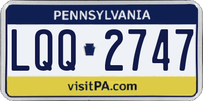 PA license plate LQQ2747