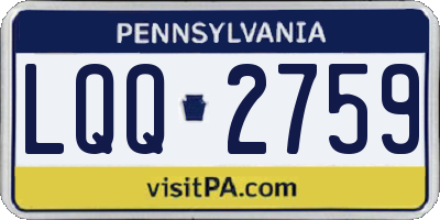 PA license plate LQQ2759