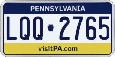 PA license plate LQQ2765