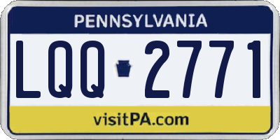 PA license plate LQQ2771