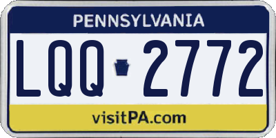PA license plate LQQ2772