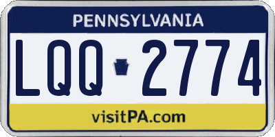 PA license plate LQQ2774