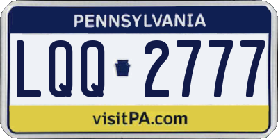 PA license plate LQQ2777