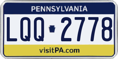 PA license plate LQQ2778