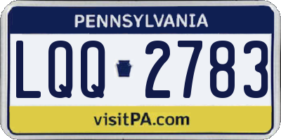 PA license plate LQQ2783