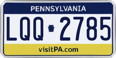 PA license plate LQQ2785