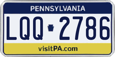 PA license plate LQQ2786