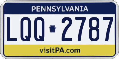 PA license plate LQQ2787