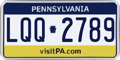 PA license plate LQQ2789