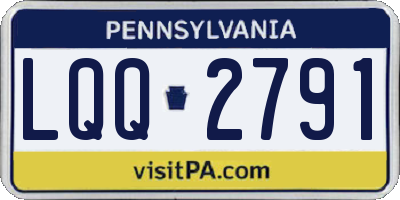 PA license plate LQQ2791