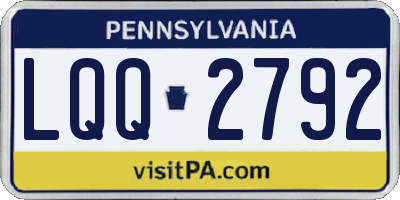 PA license plate LQQ2792