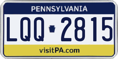 PA license plate LQQ2815