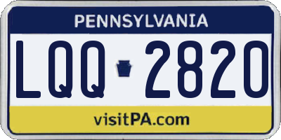 PA license plate LQQ2820
