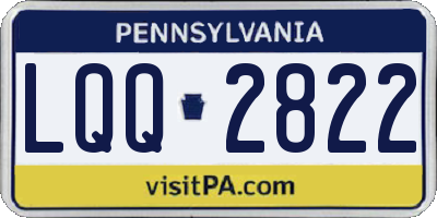 PA license plate LQQ2822