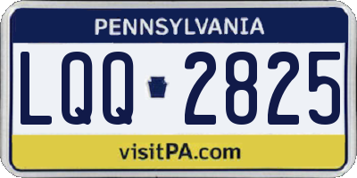 PA license plate LQQ2825