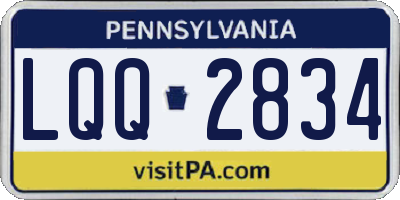 PA license plate LQQ2834