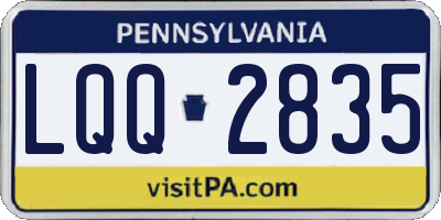 PA license plate LQQ2835